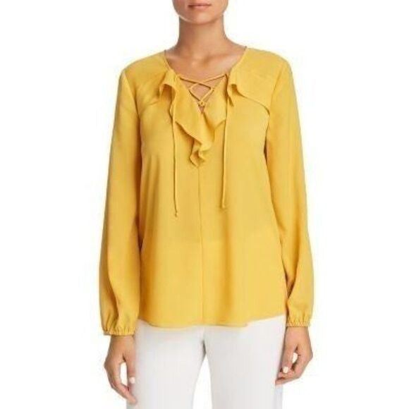 Size Small Le Gali Anita Lace up LongSleeve Blouse - Picture 1 of 1